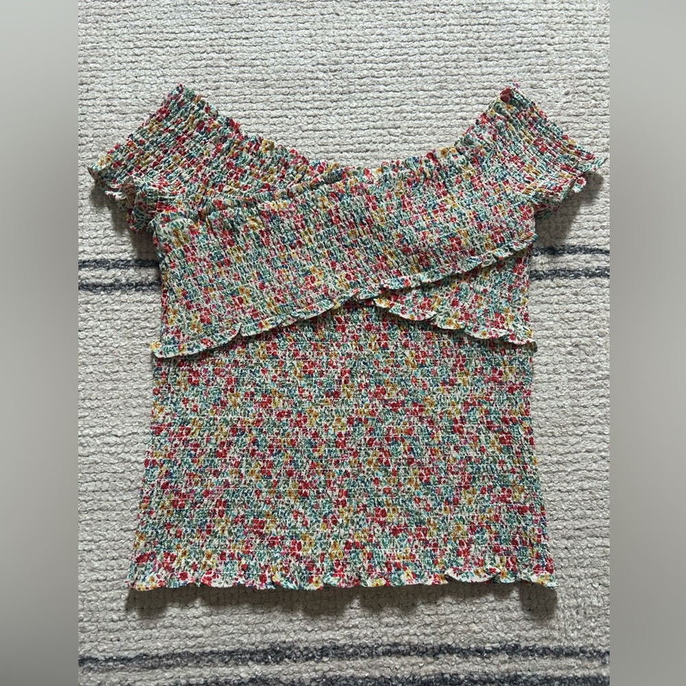 BB Dakota Multicolor Floral Smocked Top